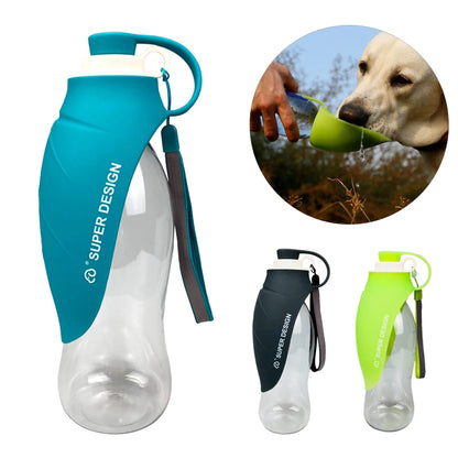 580ml (20oz) Portable Dog Water Bottle - Travel-Friendly Silicone Water Dispenser & Dog Bowl for Small, Medium, and Large Dogs
