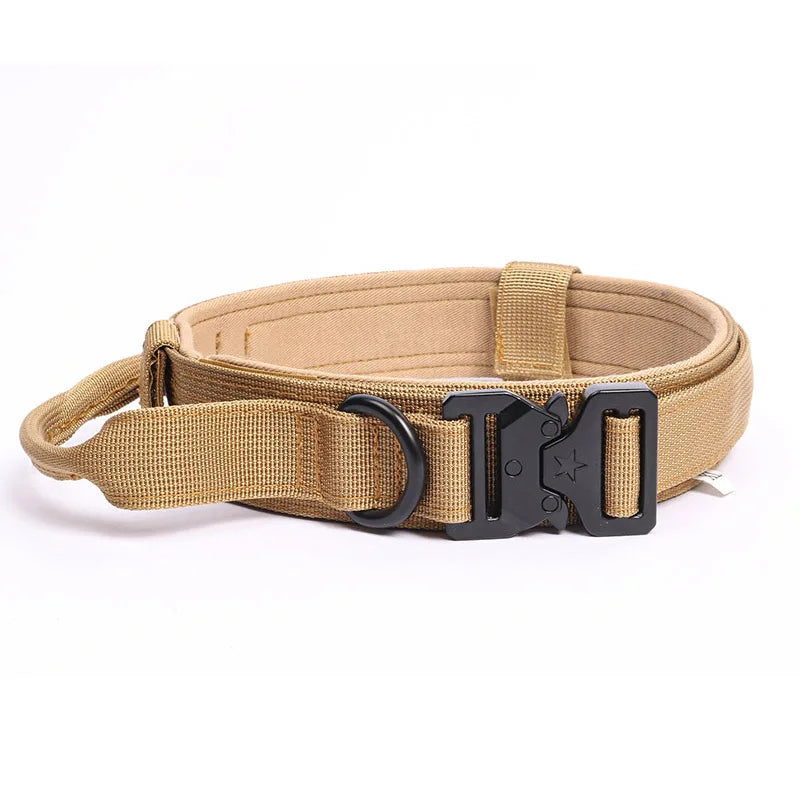 Military Dog Collar – Durable Nylon with Quick Release Buckle and Training Handle