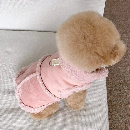 Classic Wool Dog Vest – Warm Autumn Winter Pet Jacket for Small and Medium Dogs with Traction Buckle