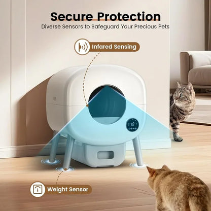 Self-Cleaning Litter Box for Cats | Automatic Waste Removal & Smart App Control
