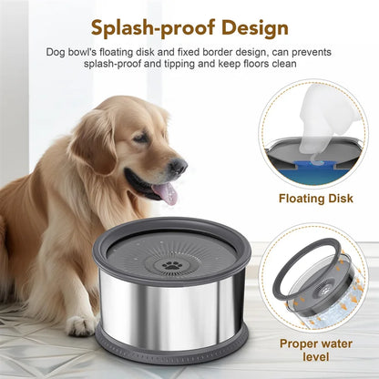 ABRN 6.5L Dog Water Bowl – 1.6 Gallon Spill-Proof Stainless Steel Feeder