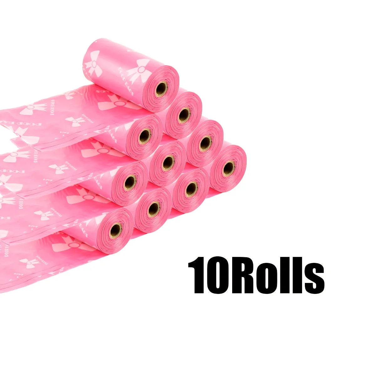 Thick & Durable Pet Poop Bags with Pink Bows – Leakproof Dog & Cat Waste Bags for Outdoor Walks, Multiple Sizes