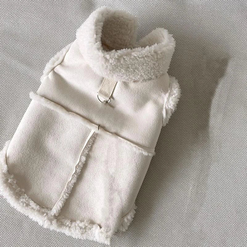 Classic Wool Dog Vest – Warm Autumn Winter Pet Jacket for Small and Medium Dogs with Traction Buckle