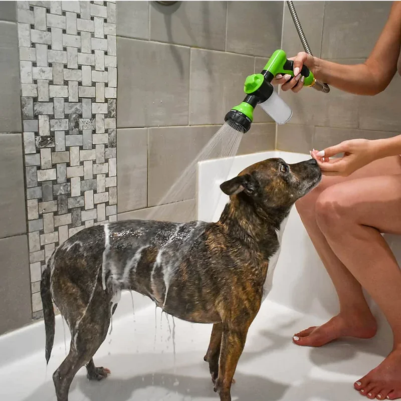 High-Pressure Sprayer Nozzle Hose Dog Shower Gun - 3 Mode Adjustable Foam Pet Wash Cleaning Tool