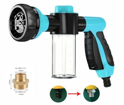High-Pressure Sprayer Nozzle Hose Dog Shower Gun - 3 Mode Adjustable Foam Pet Wash Cleaning Tool