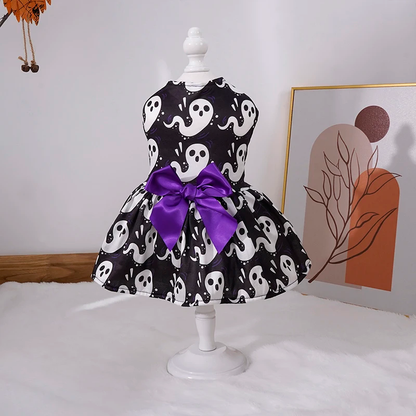 Pumpkin Pet Skirt for Small to Medium Dogs – Cute Halloween Dog Clothes for Teddy, Bichon, and Poodle
