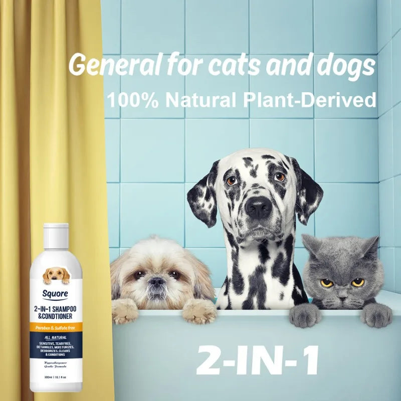 300ml Puppy Shampoo Conditioner – Natural Moisturizing Formula for Dogs & Cats, PH Balanced