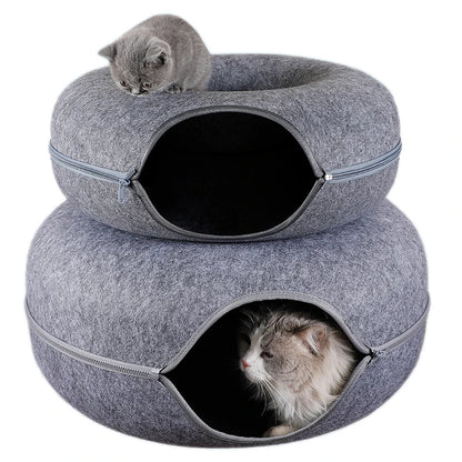 Donut Cat Bed – Interactive Pet Cat Tunnel & Toy for Cats and Kittens