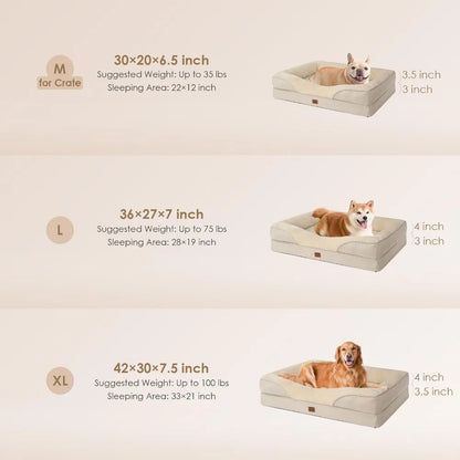 EHEYCIGA Orthopedic Dog Bed - Memory Foam Sofa Bed with Waterproof Protection for Dogs