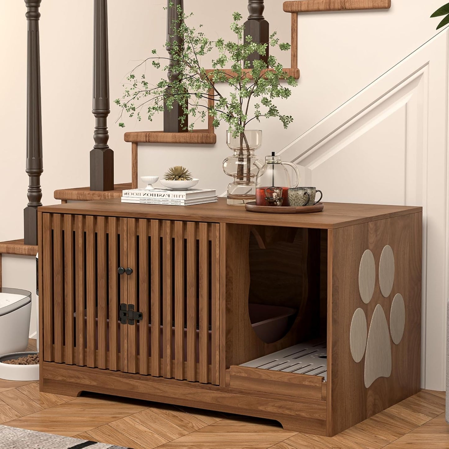 2-in-1 Cat Condo & End Table with Storage | Multifunctional Pet Furniture for Living Room & Bedroom