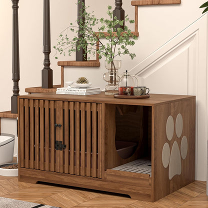 2-in-1 Cat Condo & End Table with Storage | Multifunctional Pet Furniture for Living Room & Bedroom