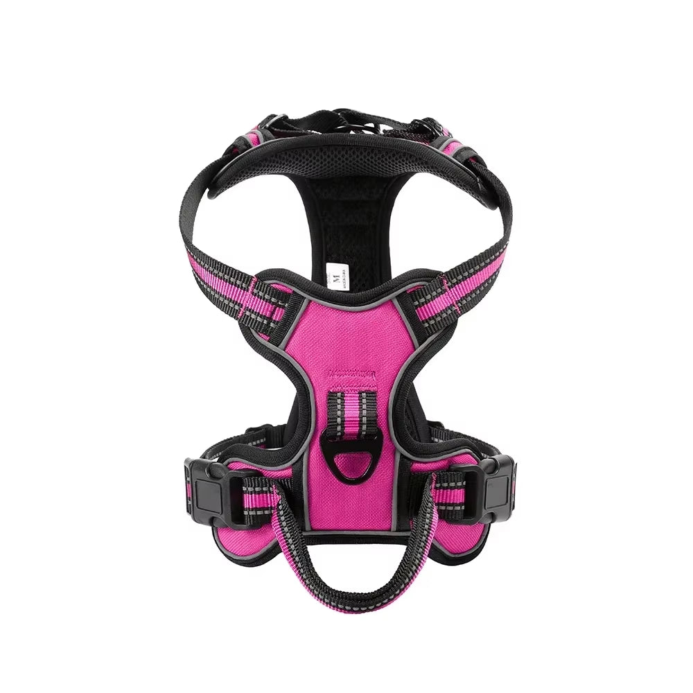 Adjustable Nylon Dog Harness Vest – Reflective, No-Pull Pet Harness for Small to Large Dogs