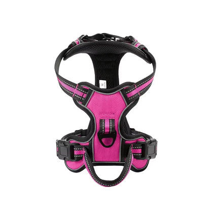 Adjustable Nylon Dog Harness Vest – Reflective, No-Pull Pet Harness for Small to Large Dogs