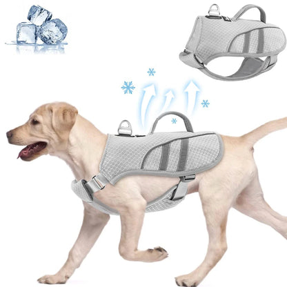 Dog Cooling Vest – Evaporative Cooling Jacket with Ice Pack Pocket & Reflective Design