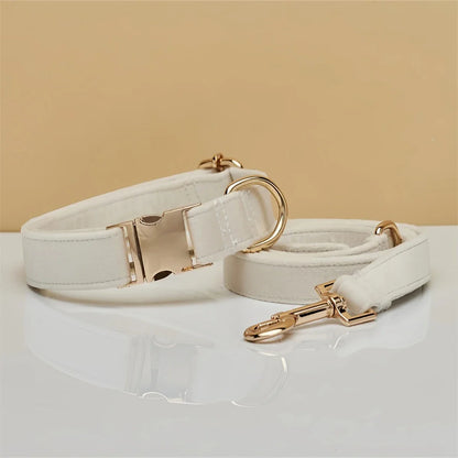 Plush Pet Collar & Leash Set – Soft, Durable Alloy Buckle for Dogs/Cats (XS to L Sizes)