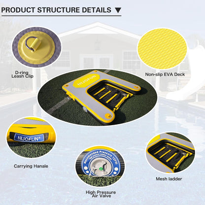 HIJOFUN Inflatable Dog Boat Ramp – Heavy-Duty, Anti-Slip Water Ramp for Dogs | Up to 220 lbs
