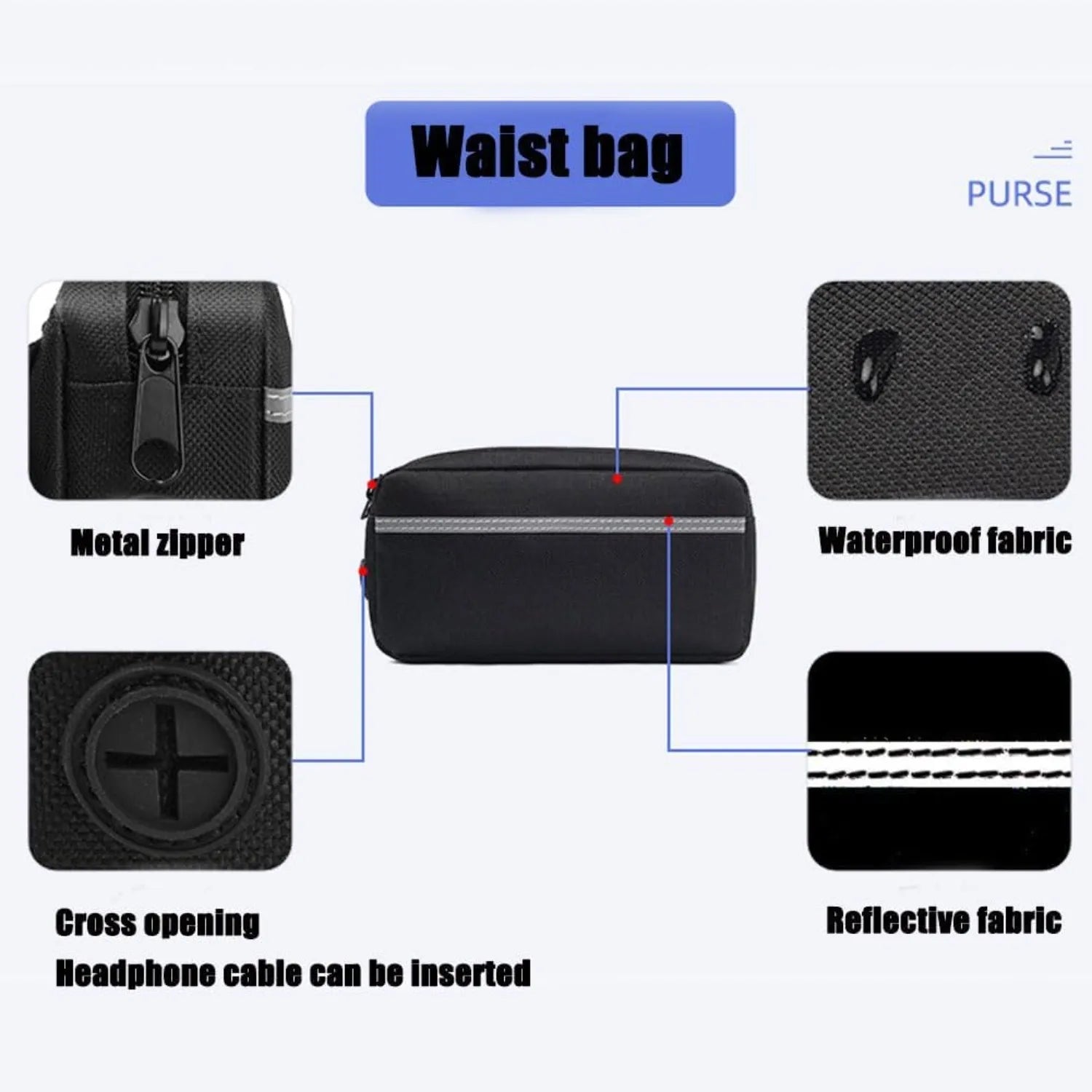 Upliftjoys 5.5 Ft Hands Free Dog Leash with Zipper Pouch – Adjustable Waist Leash for Walking & Running