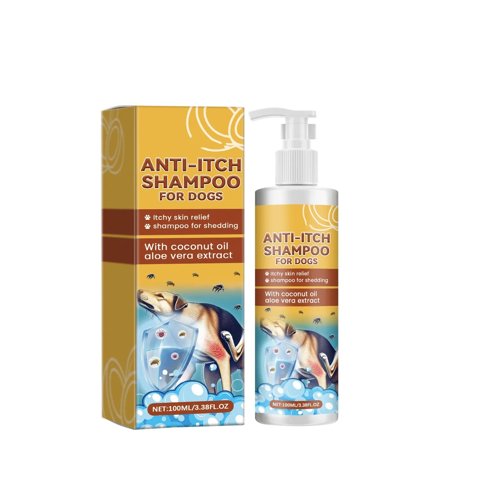 100ml Itch Shampoo for Dogs – Anti-Itch, Allergy Relief, Nourishing Hair Care