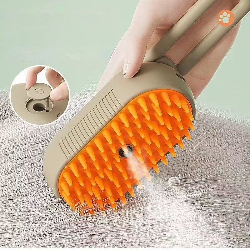 3 in 1 Cat Dog Pet Spray Massage Brush One Button Steam Spray Folding Rotatable Grooming Tool Hair Bath Hair Removal Brush Comb