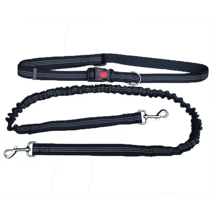 Hand-Free Dog Leash for Walking, Running, Jogging – Adjustable Waist Belt & Chest Strap – Traction Rope for Pet Walking
