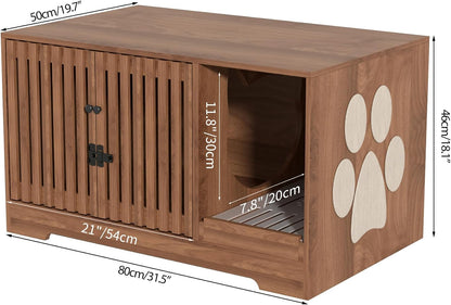 2-in-1 Cat Condo & End Table with Storage | Multifunctional Pet Furniture for Living Room & Bedroom
