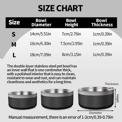Stainless Steel Dog Bowl – Large Capacity with Non-Slip Bottom 