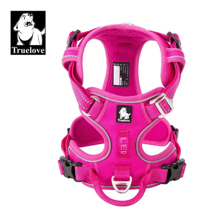 Truelove Reflective Nylon Dog Harness | No Pull, Adjustable Vest for Medium & Large Dogs | Comfortable & Safe Walking