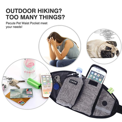 Dog Training Waist Bag – Hands-Free Outdoor Dog Leash & Treat Bag | Waterproof Nylon for Comfortable Dog Walks