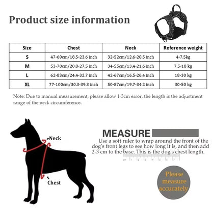 Adjustable Nylon Dog Harness Vest – Reflective, No-Pull Pet Harness for Small to Large Dogs