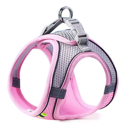 Reflective Mesh Cat & Dog Harness Vest with Leash Set – Adjustable, No-Pull, Breathable Pet Harness for Small & Medium Dogs