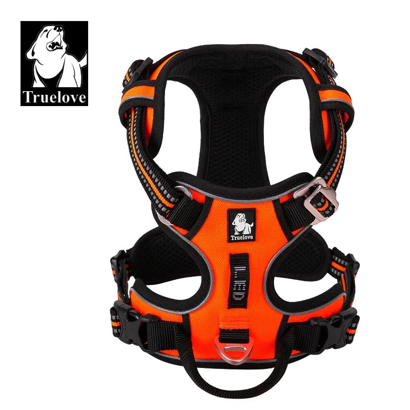 Truelove Reflective Nylon Dog Harness | No Pull, Adjustable Vest for Medium & Large Dogs | Comfortable & Safe Walking