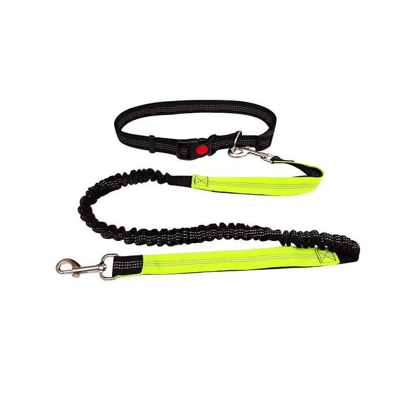Hand-Free Dog Leash for Walking, Running, Jogging – Adjustable Waist Belt & Chest Strap – Traction Rope for Pet Walking