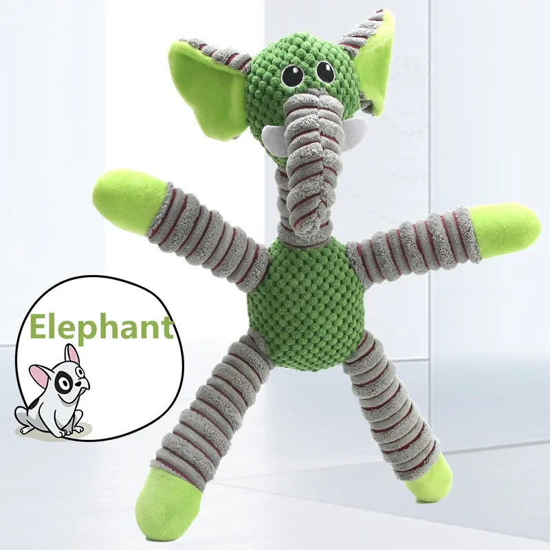 Indestructible Large Dog Squeaky Toy – Plush Animal-Shaped Chew Toy 