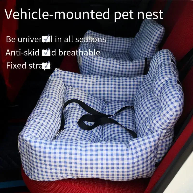 Durable Pet Car Nest Seat – Anti-Theft, Comfortable Cushion for Small Dogs & Cats, Easy-to-Clean Travel CompanionPet Car Nest