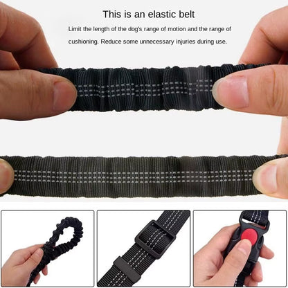 Hand-Free Dog Leash for Walking, Running, Jogging – Adjustable Waist Belt & Chest Strap – Traction Rope for Pet Walking