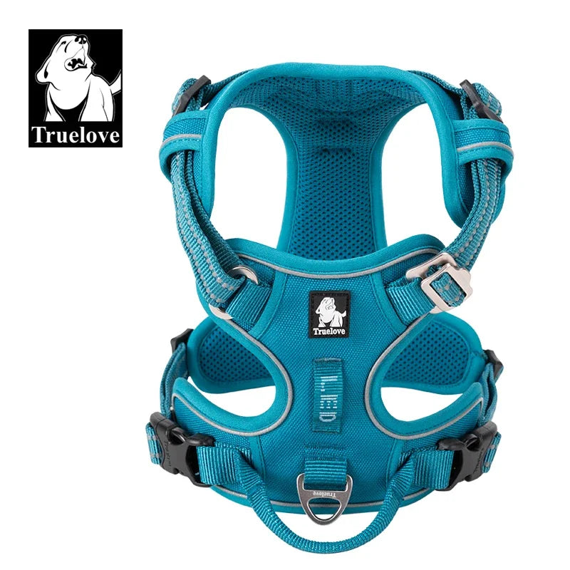 Truelove Reflective Nylon Dog Harness | No Pull, Adjustable Vest for Medium & Large Dogs | Comfortable & Safe Walking