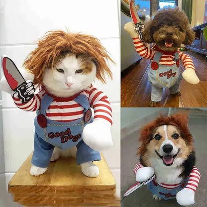 Halloween Dagger Pet Costume – Funny Knife Holding Dog Clothes & Cat Transformation Outfit