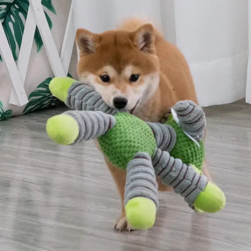 Indestructible Large Dog Squeaky Toy – Plush Animal-Shaped Chew Toy 