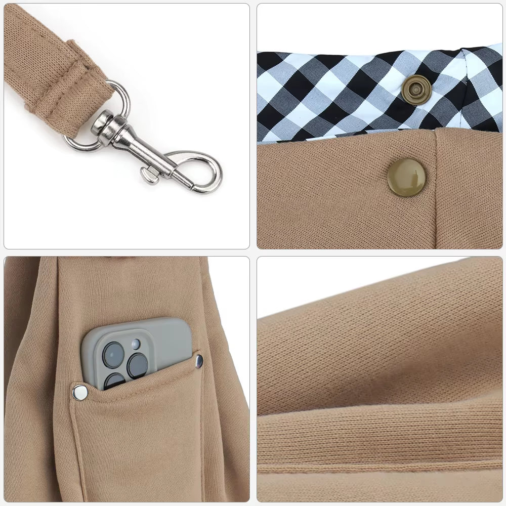 Portable Pet Shoulder Bag – Travel Carrier for Dogs & Cats, with Phone Pocket