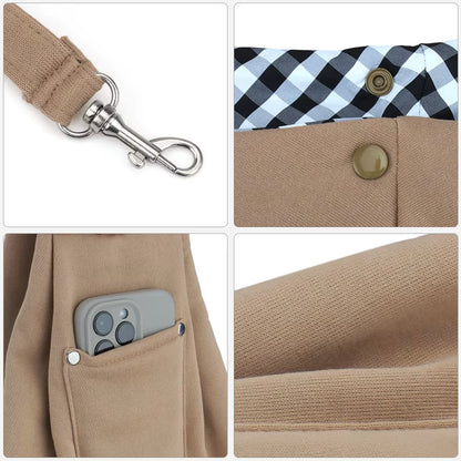 Portable Pet Shoulder Bag – Travel Carrier for Dogs & Cats, with Phone Pocket