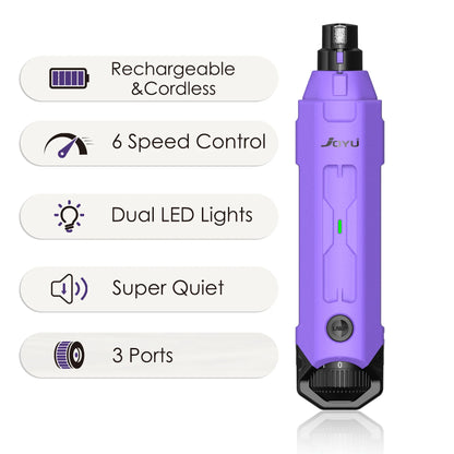 6-Speed Rechargeable Dog Nail Grinder – Quiet & Safe Electric Pet Nail Trimmer for Painless Grooming