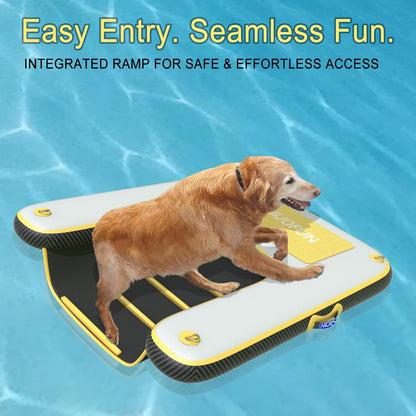 HIJOFUN Inflatable Dog Boat Ramp – Heavy-Duty, Anti-Slip Water Ramp for Dogs | Up to 220 lbs