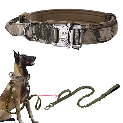 Tactical Dog Collar & Leash Set – Adjustable Military Collar for Medium to Large Dogs